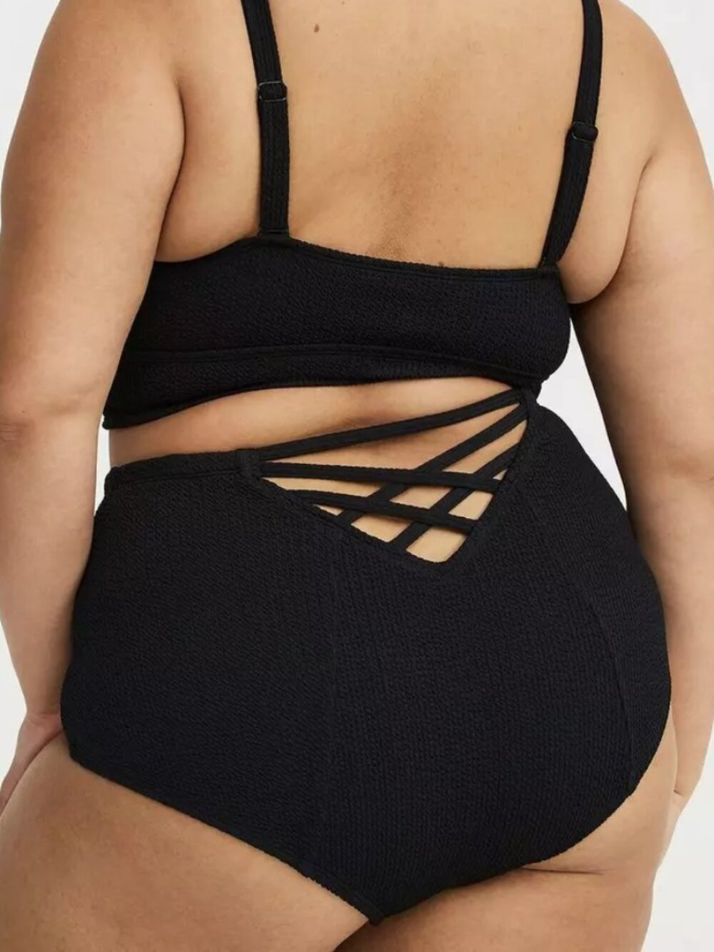 ❤️NWT TORRID TEXTURED STRAPPY BACK SWIM BOTTOM BRIEF - LIGHT CONTROL - PLUS SIZE